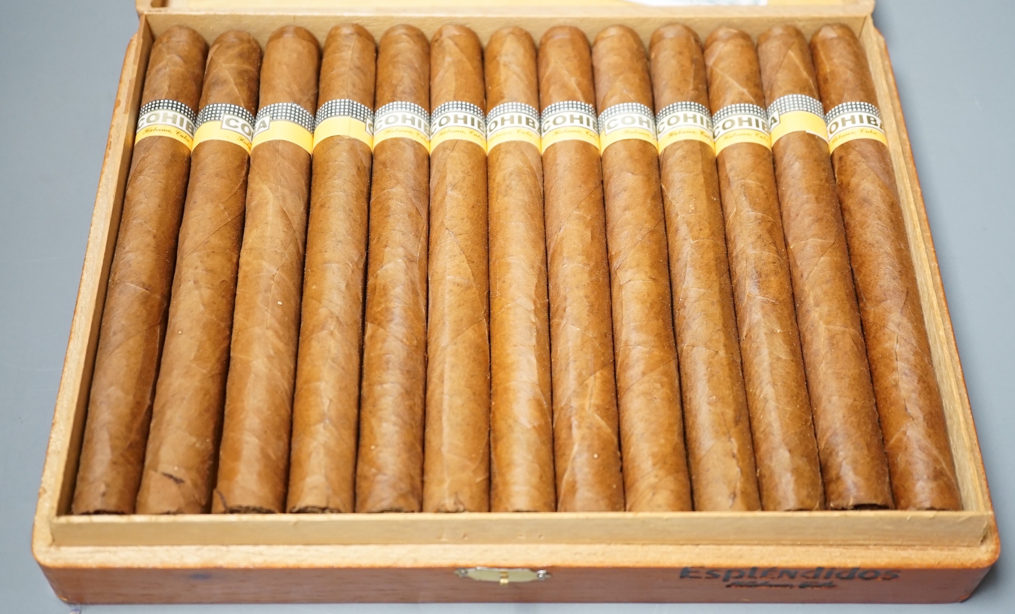 A box of Cohiba Esplendidos Habana cigars